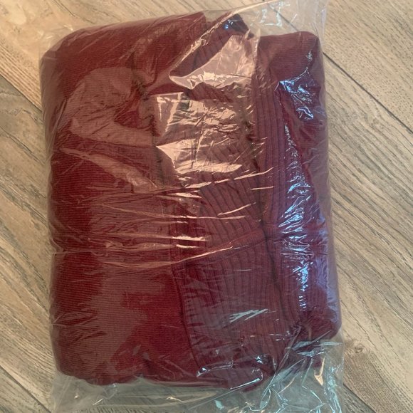 NWT‎ COLLEEN LOPEZ OPEN FRONT RUFFLE PONCHO SWEATER WINE M/L - Picture 11 of 11